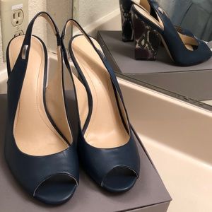 Calvin Klein Wedge blue open toe heels